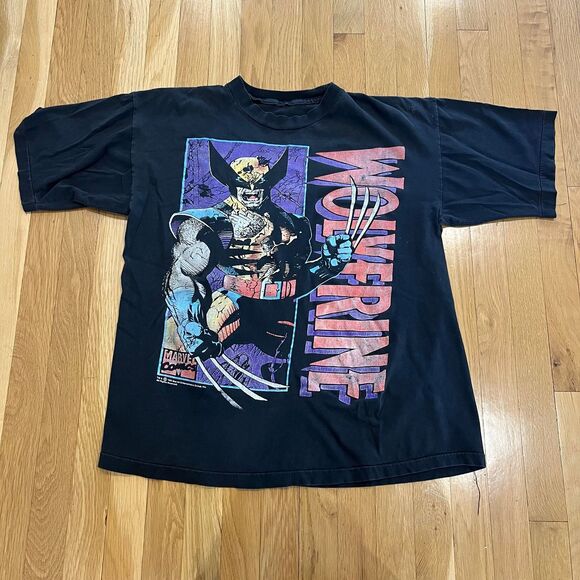 Vintage 1993 Marvel Comics Wolverine T Shirt Black 90s Superhero Grail Sz Large - Picture 1 of 10